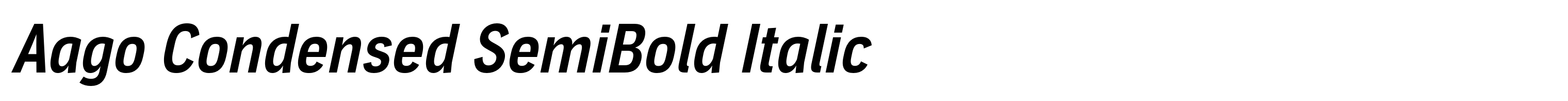 Aago Condensed SemiBold Italic